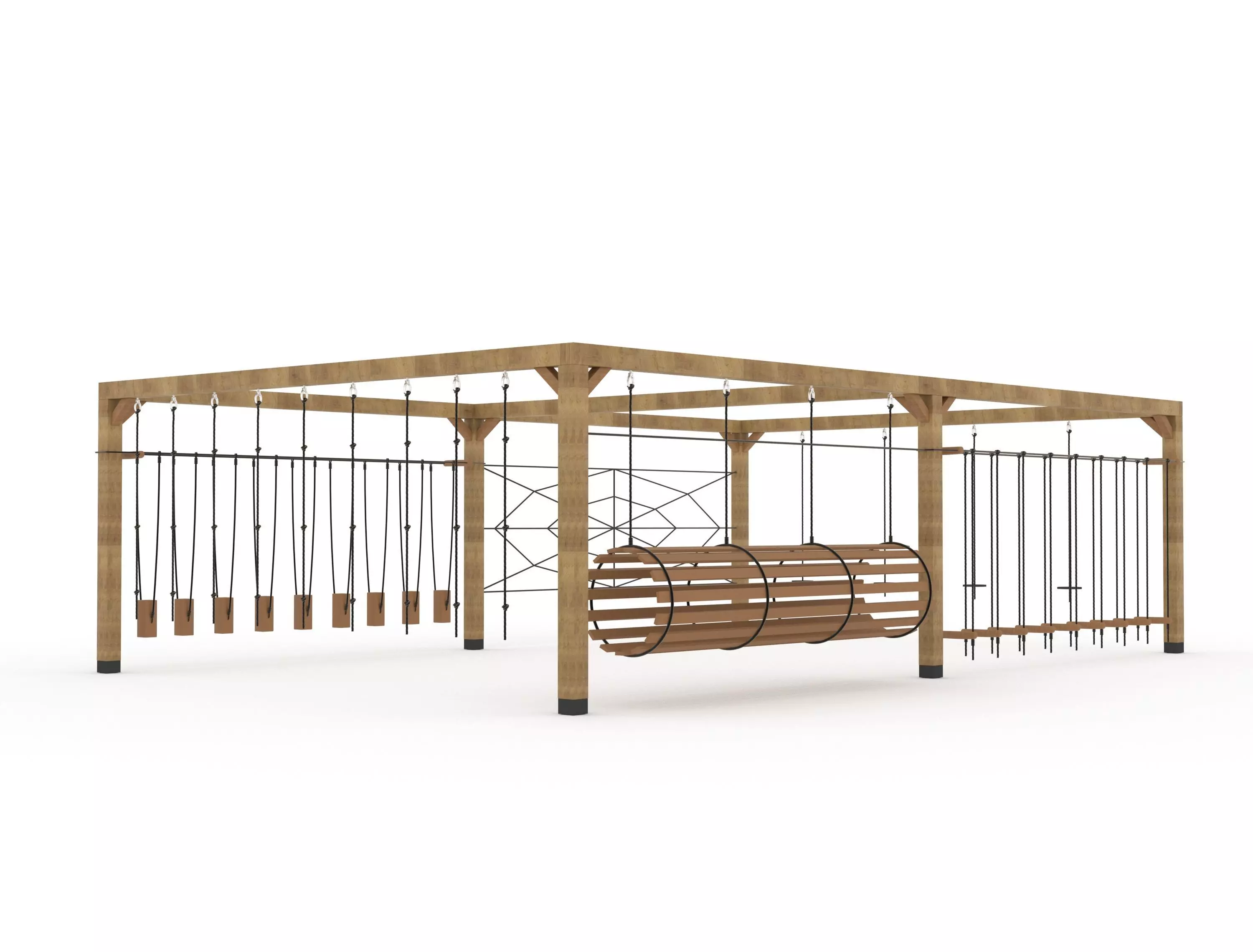 Wooden Playground 3D model_0