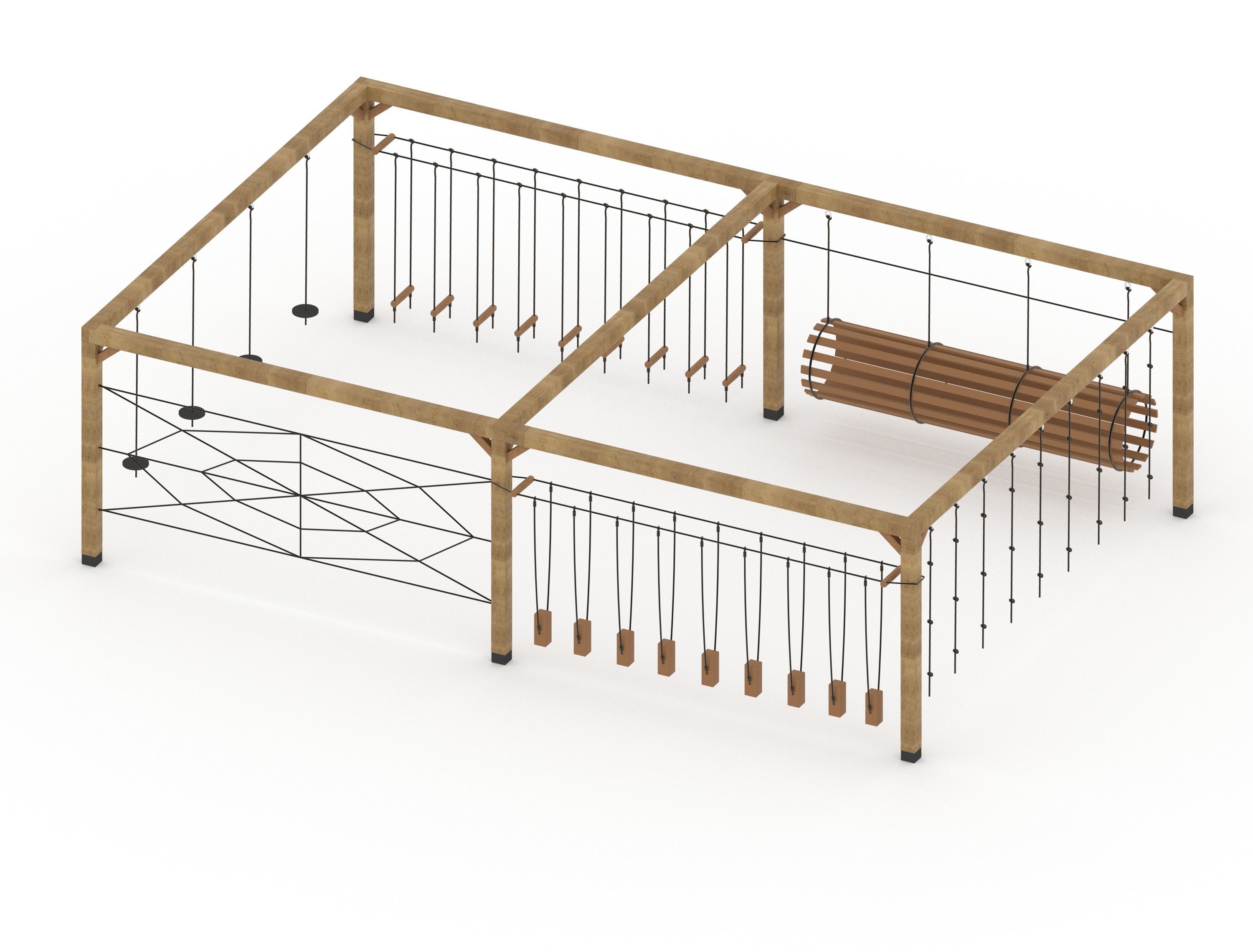 Wooden Playground 3D model_3