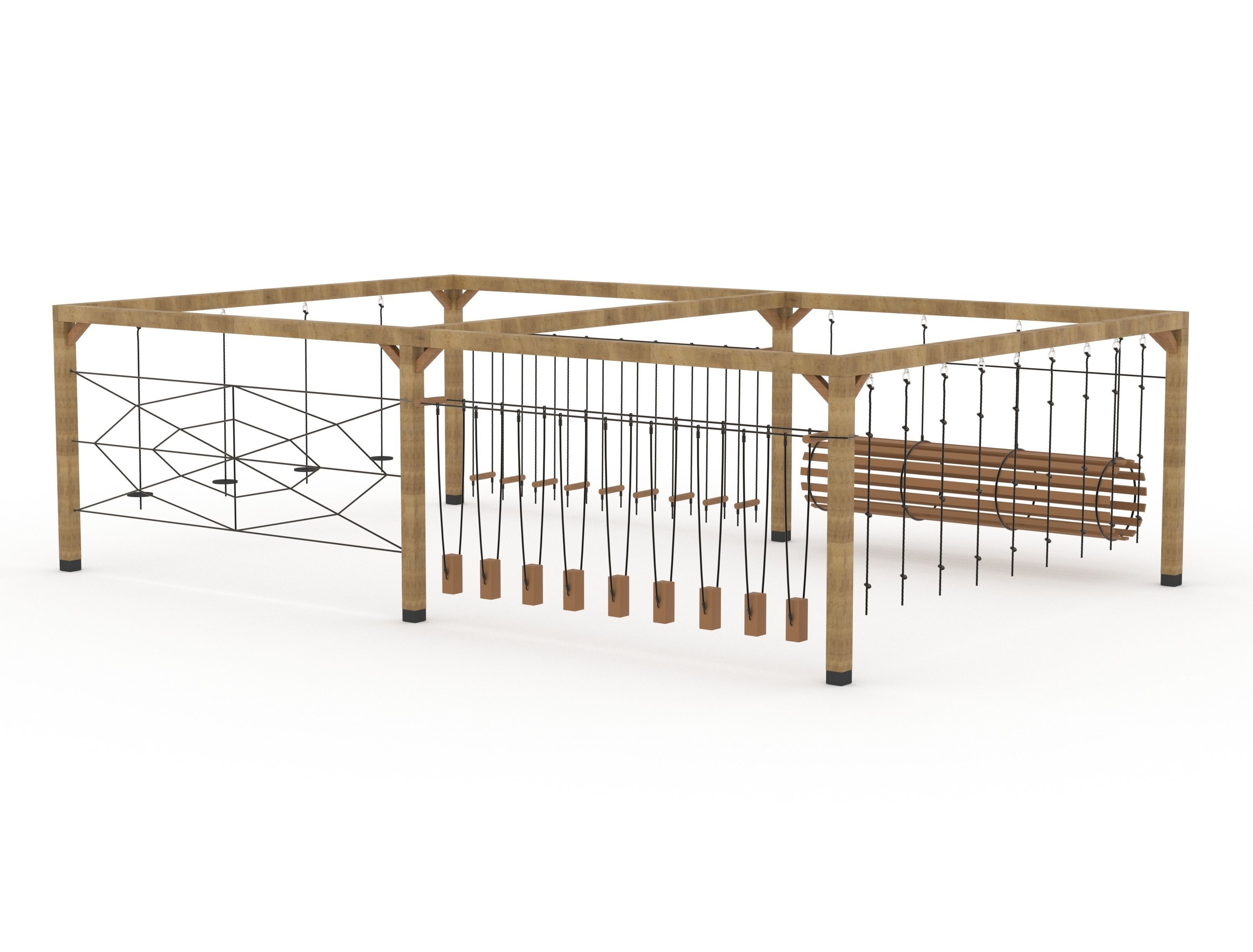 Wooden Playground 3D model_4