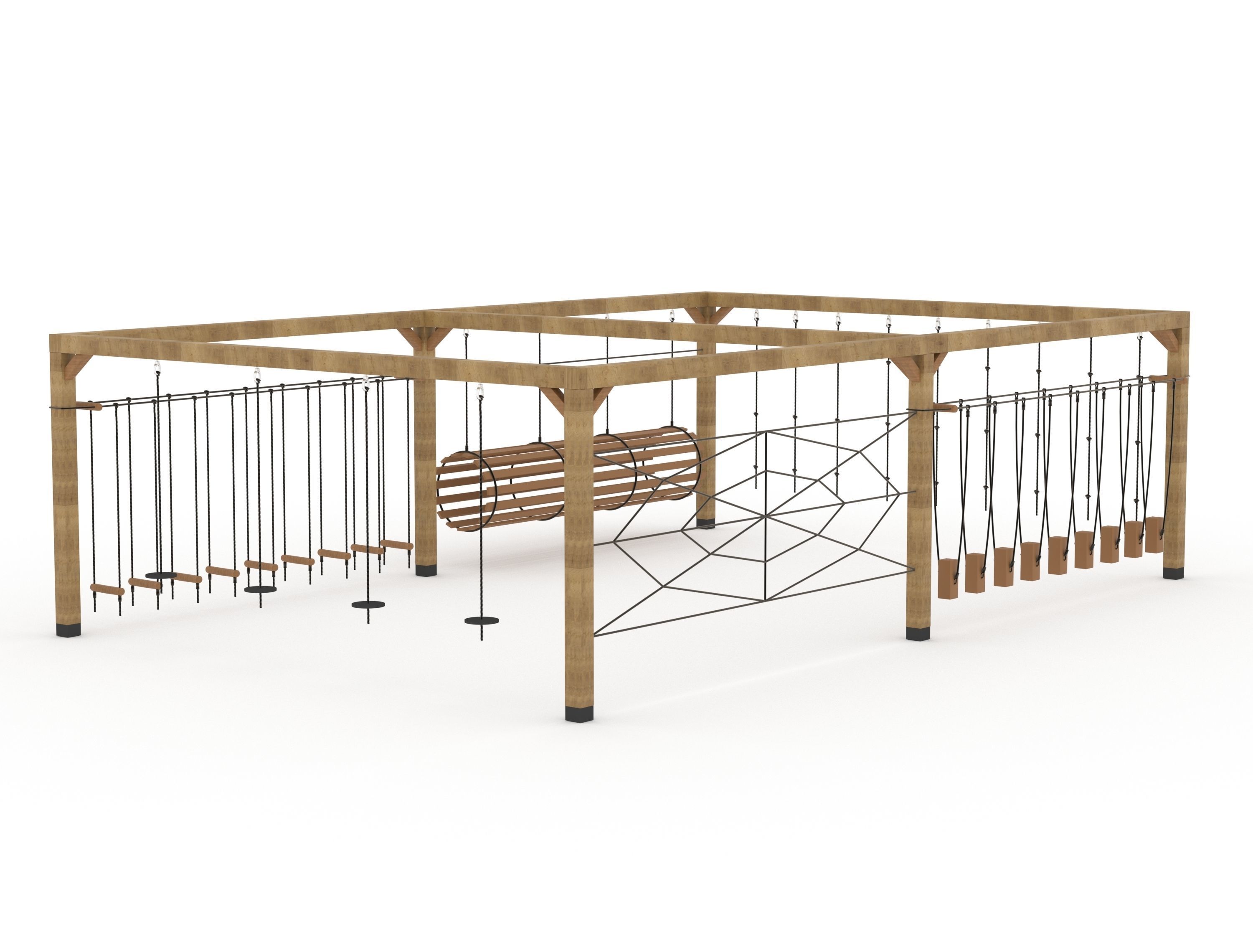 Wooden Playground 3D model_6