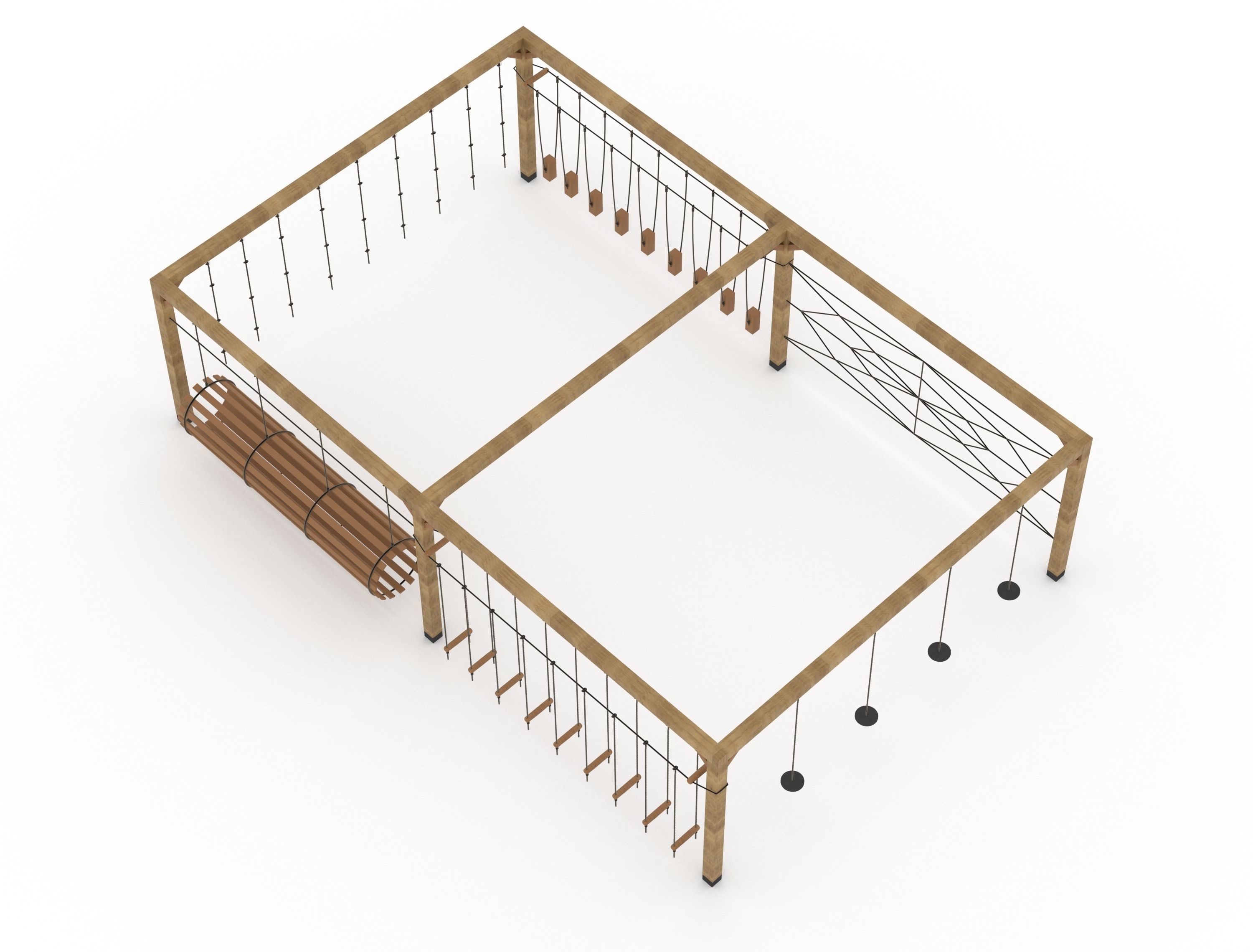 Wooden Playground 3D model_8