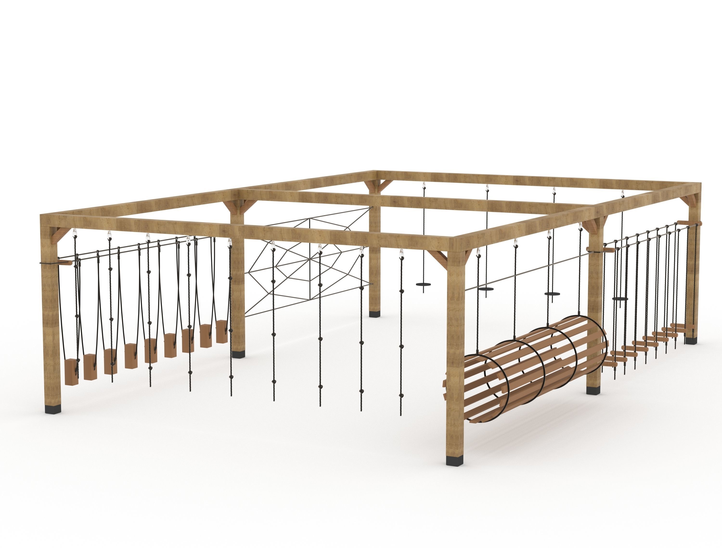 Wooden Playground 3D model_5