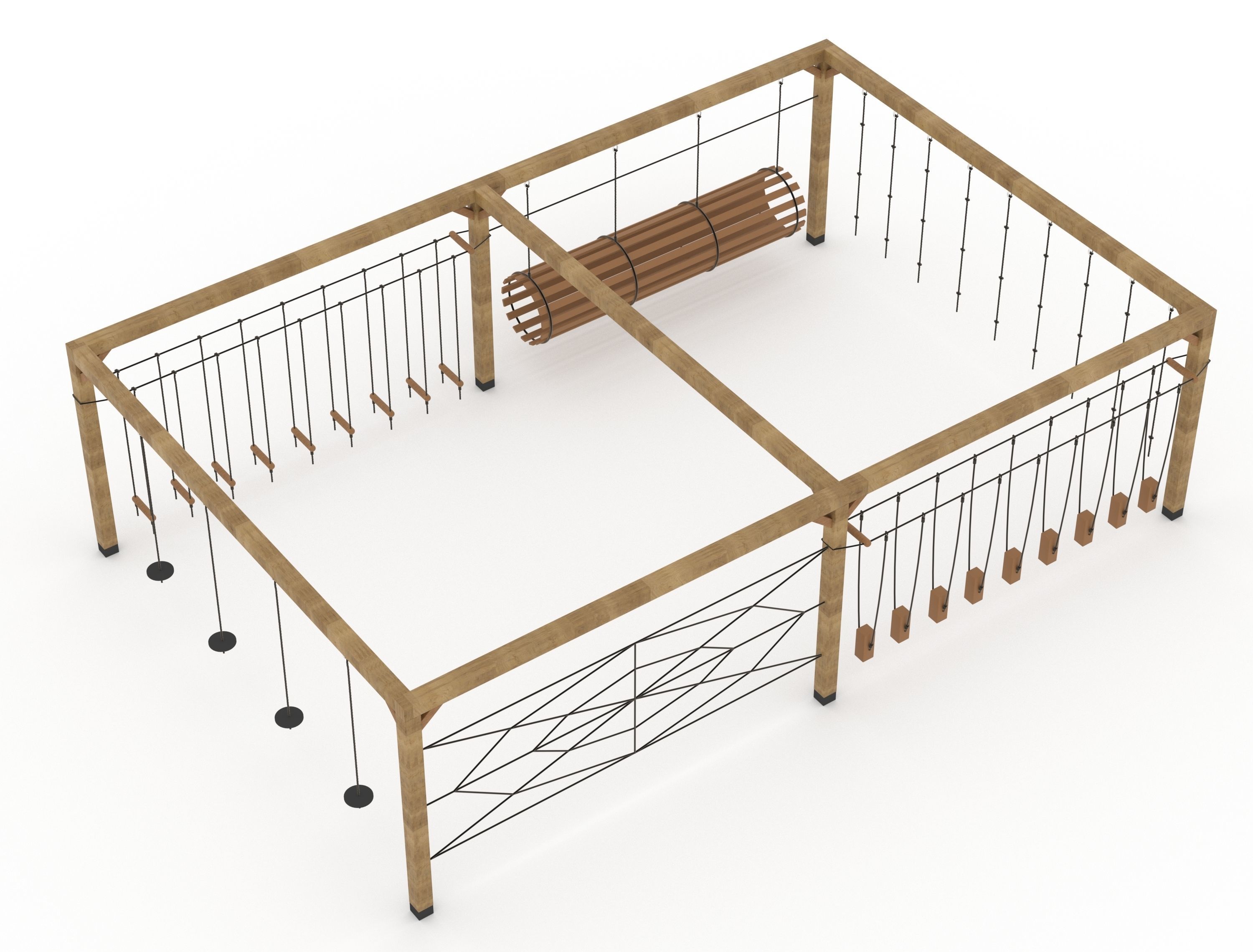Wooden Playground 3D model_7