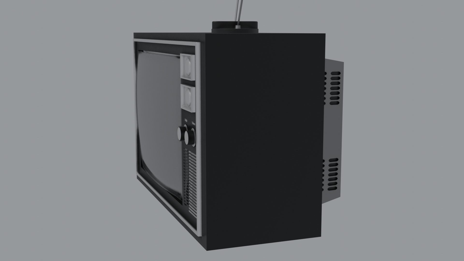 tv interior Low-poly 3D model_1