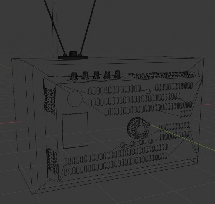tv interior Low-poly 3D model_4