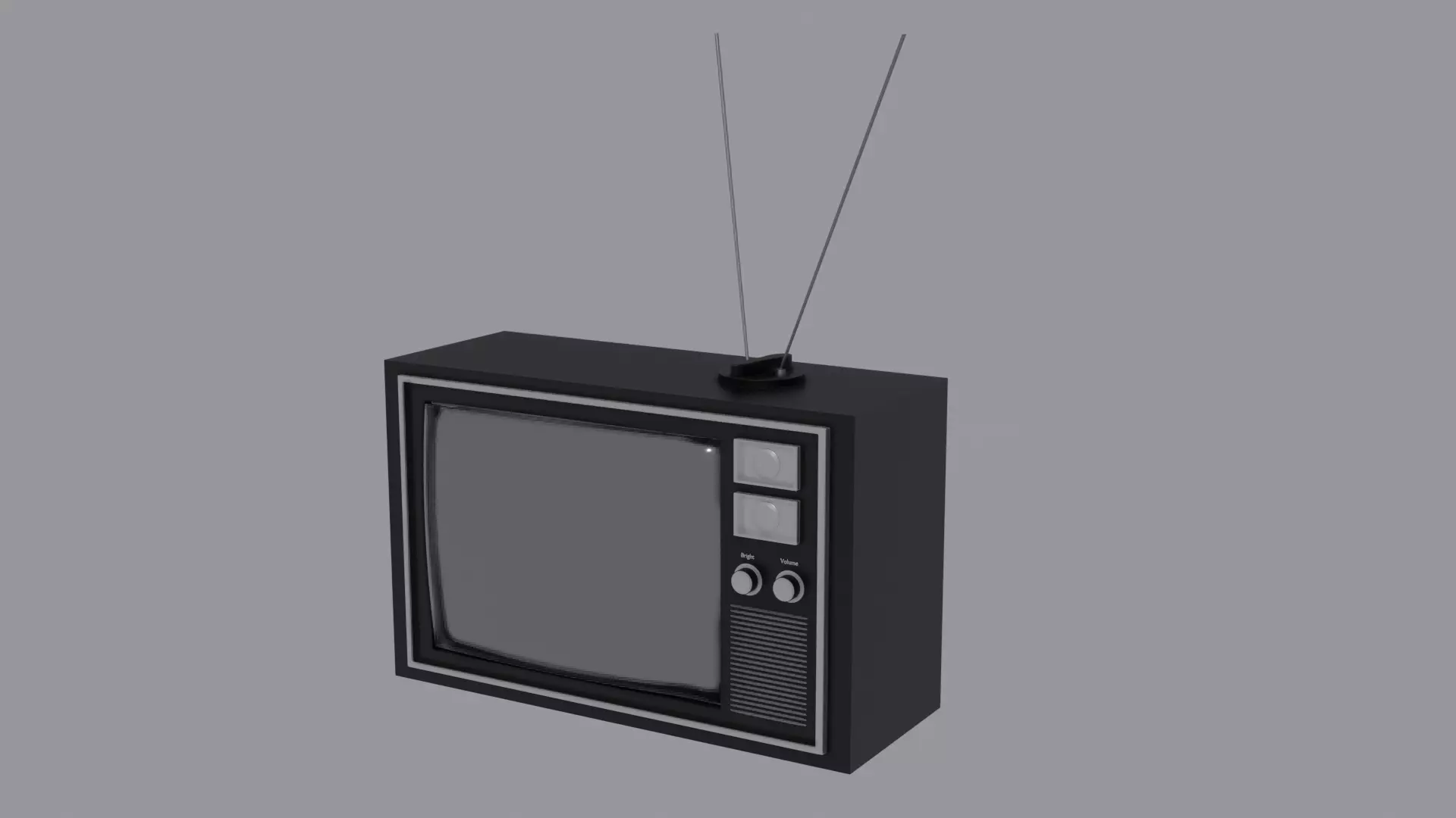 tv interior Low-poly 3D model_0