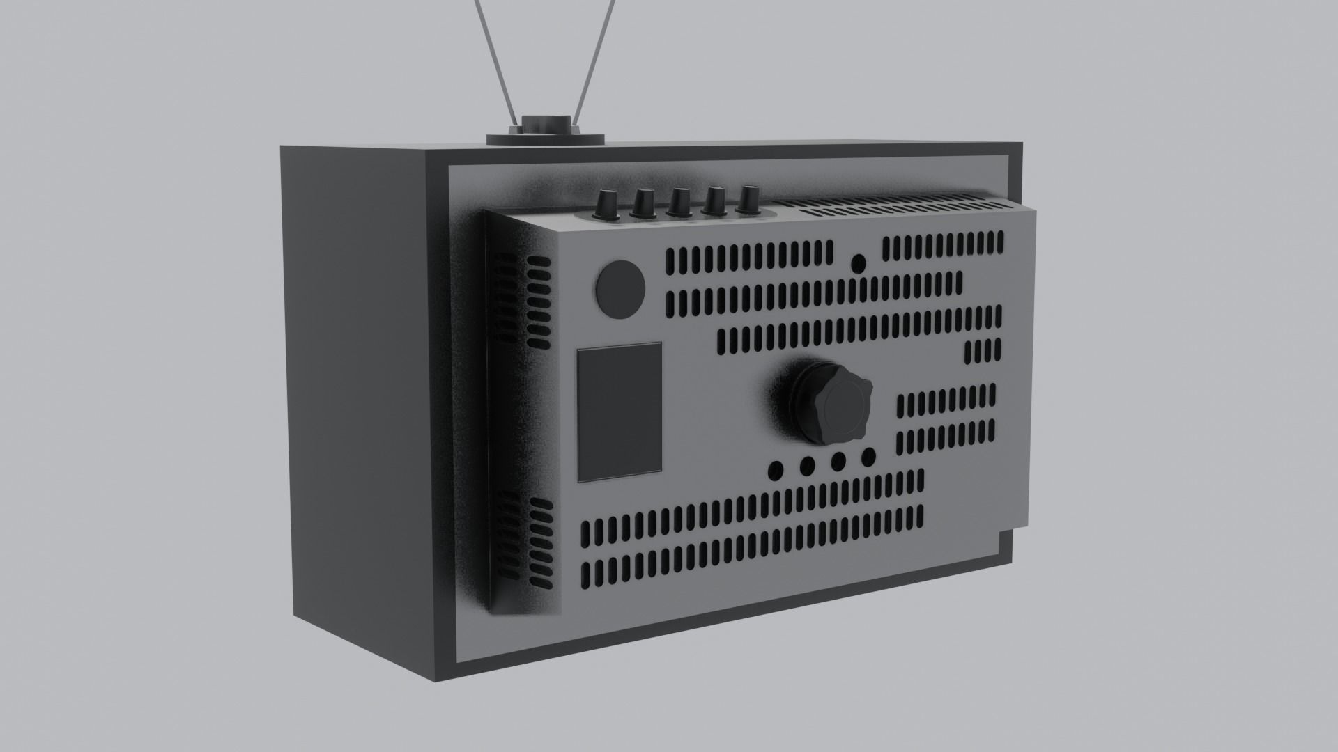 tv interior Low-poly 3D model_2