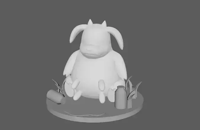 Pokemon Miltank Print Model on decorative base with MooMoo milk