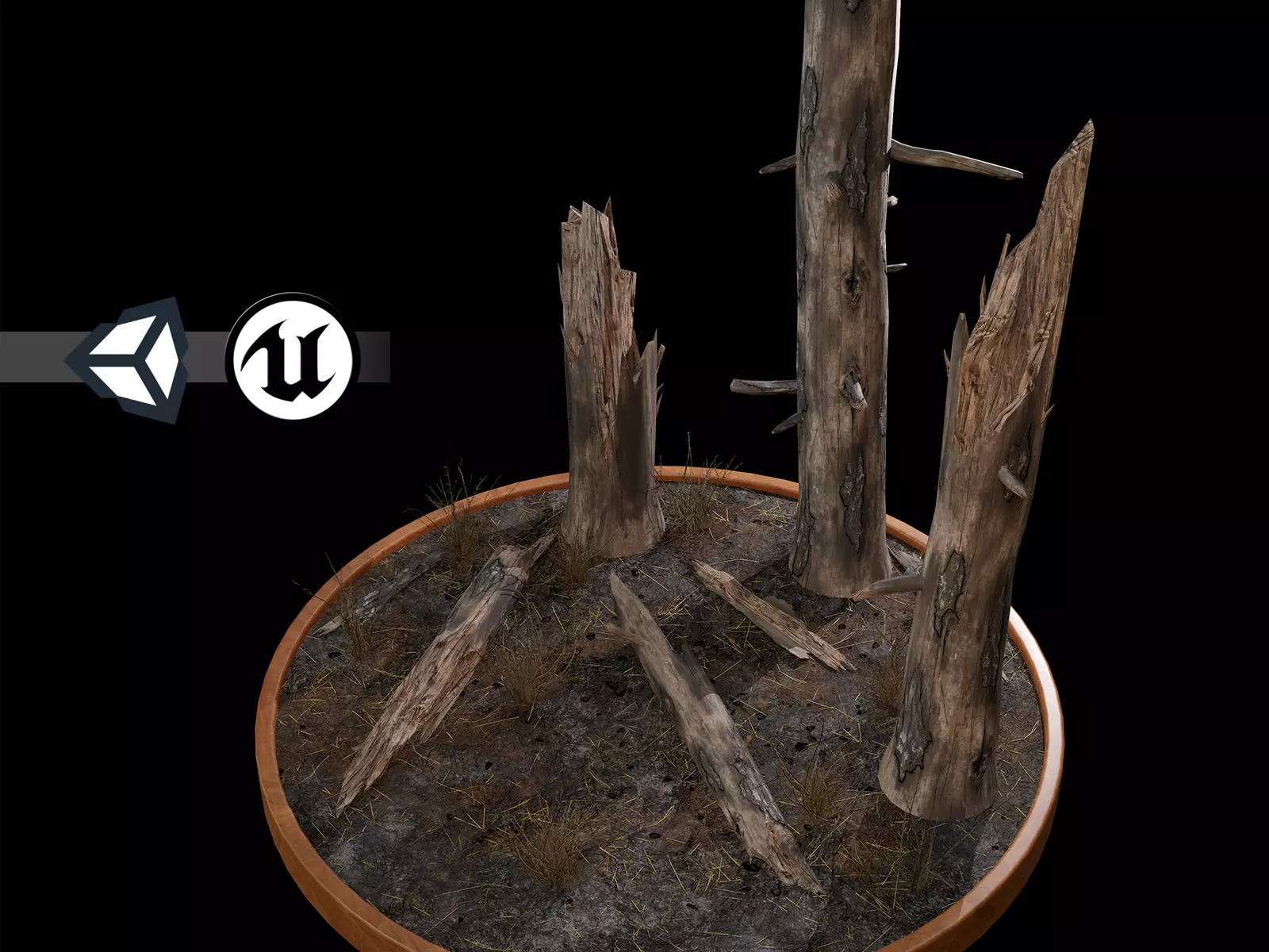 Nature Assets - Burnt Trees Low-poly 3D model_0