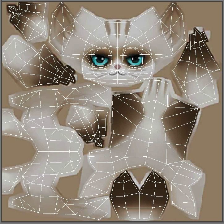 Cartoon kitten - cat  Low-poly 3D model_6