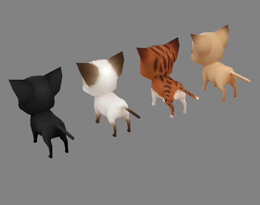Cartoon kitten - cat  Low-poly 3D model_2