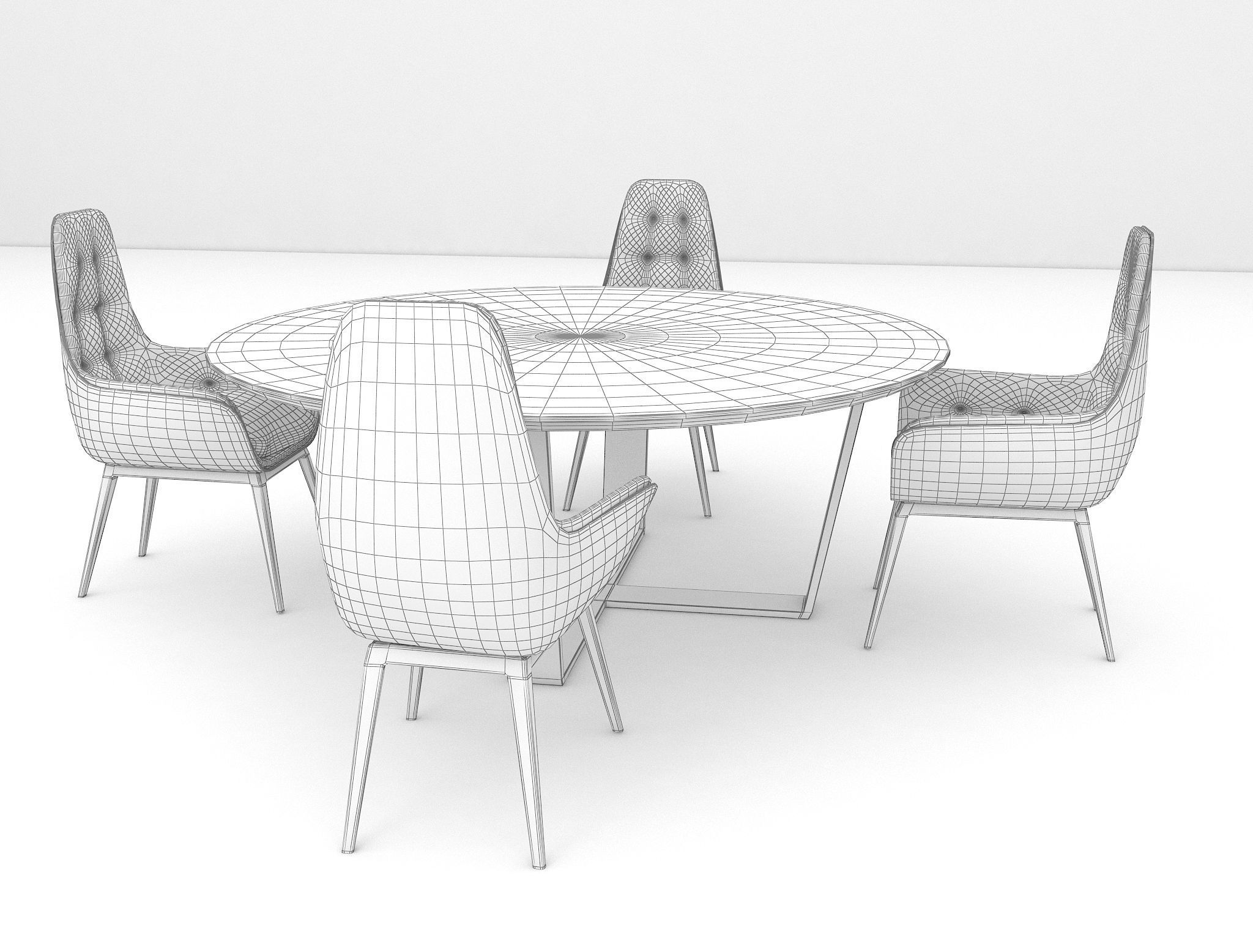 Dining Table 3D model_7