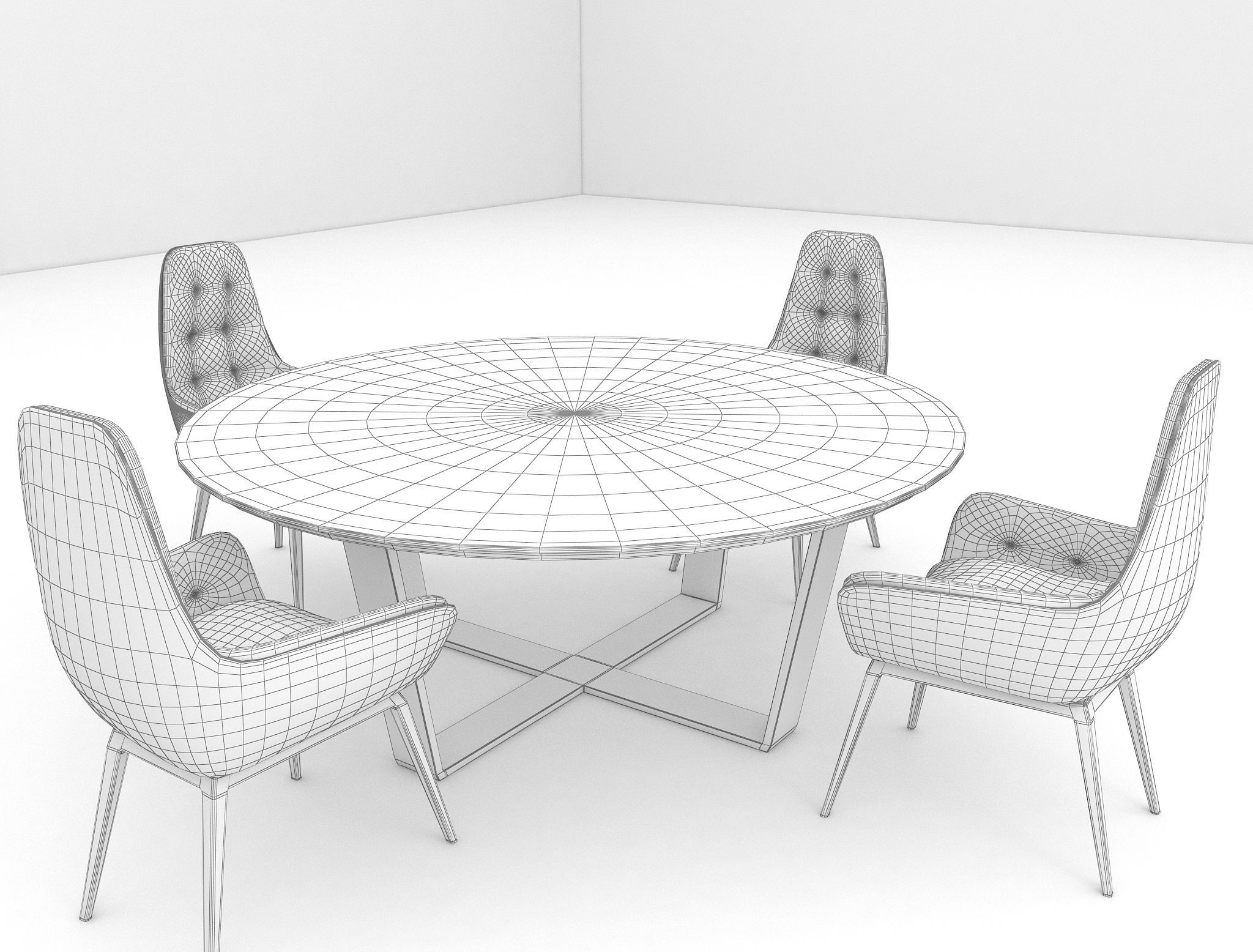 Dining Table 3D model_10