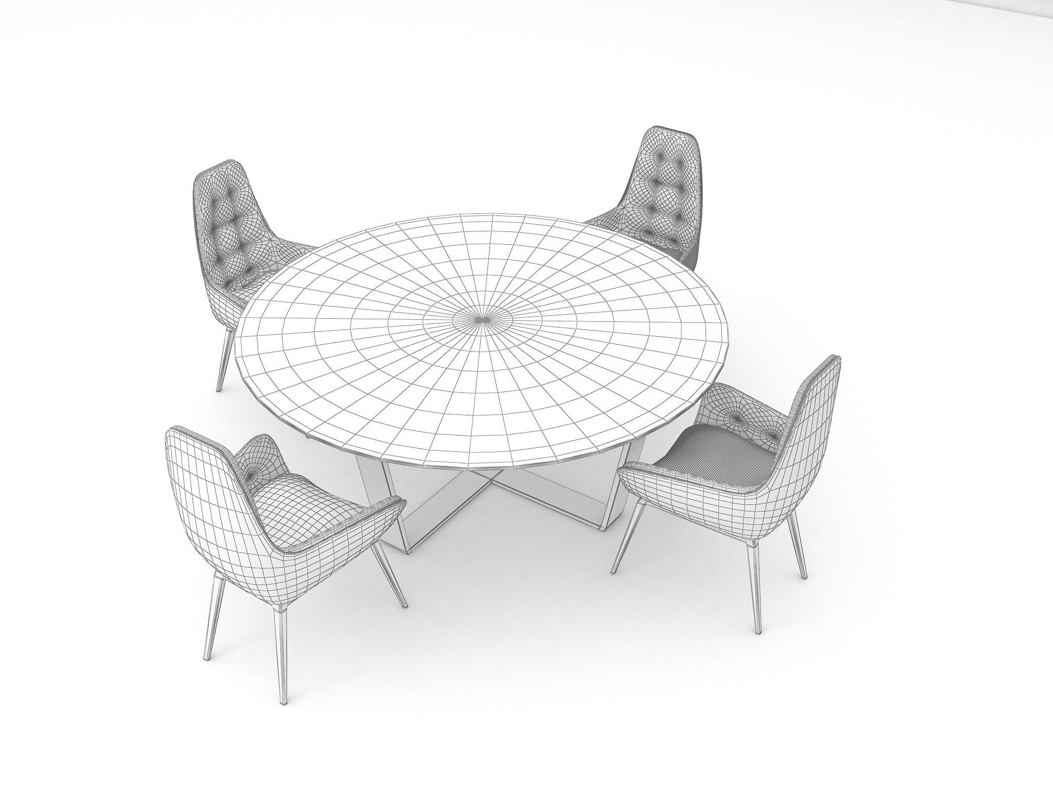 Dining Table 3D model_8