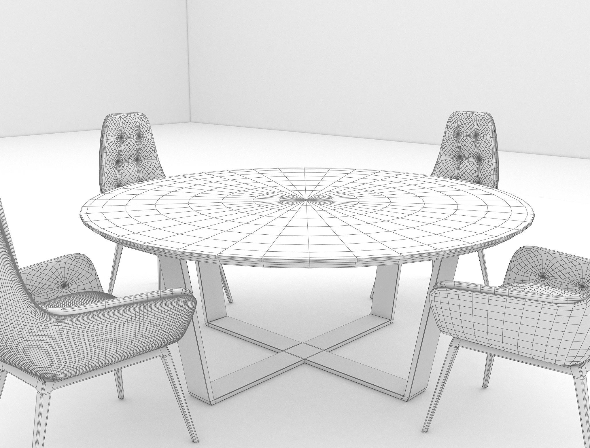Dining Table 3D model_9