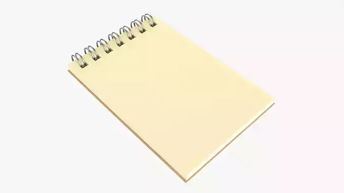 Notebook pad with spiral 02 flipped 3D model