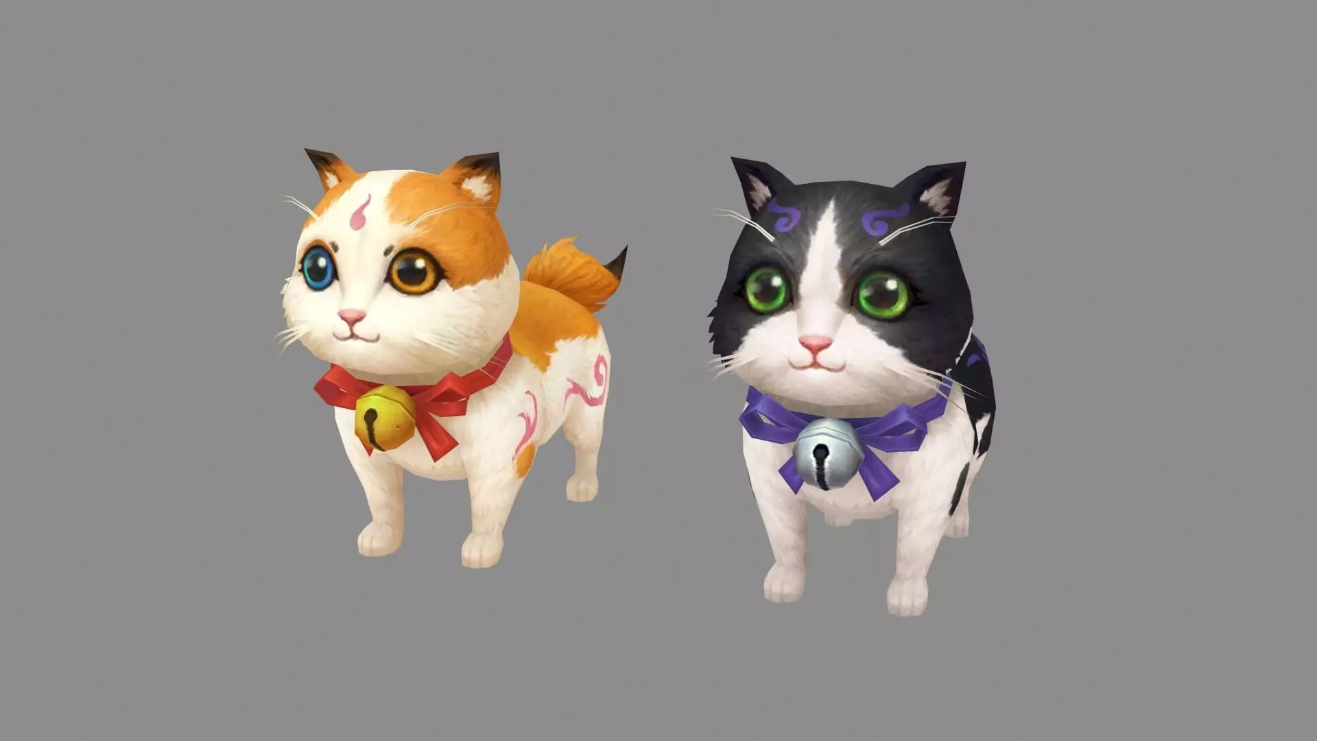 Cartoon fat cat Low-poly 3D model_0