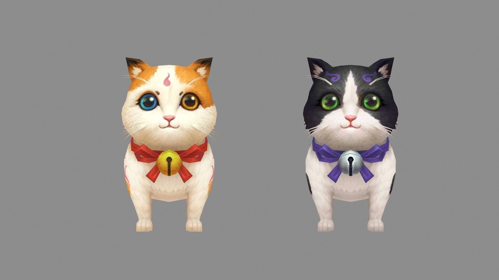 Cartoon fat cat Low-poly 3D model_2