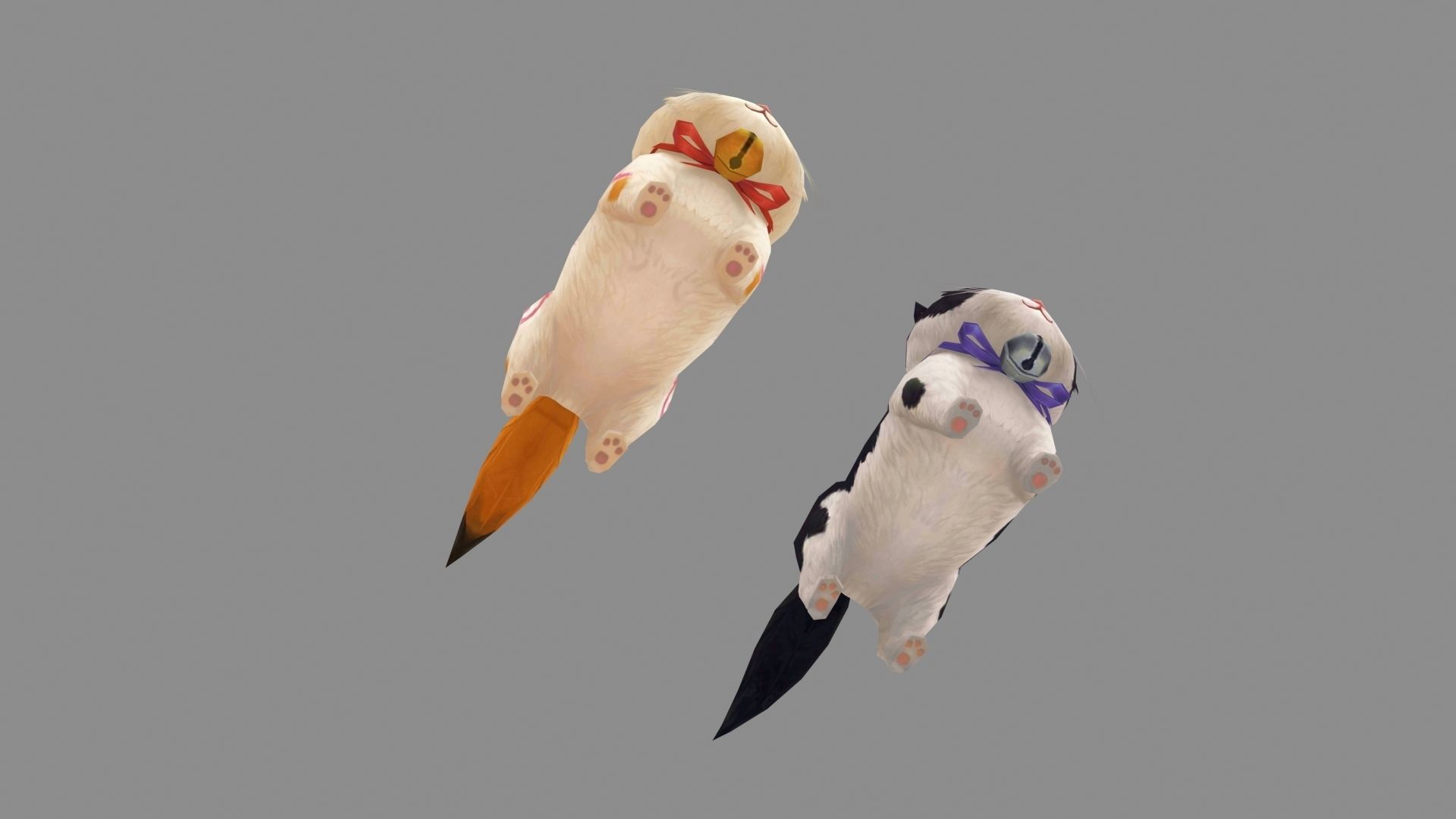 Cartoon fat cat Low-poly 3D model_3