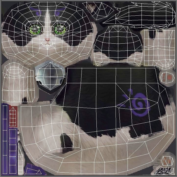 Cartoon fat cat Low-poly 3D model_8