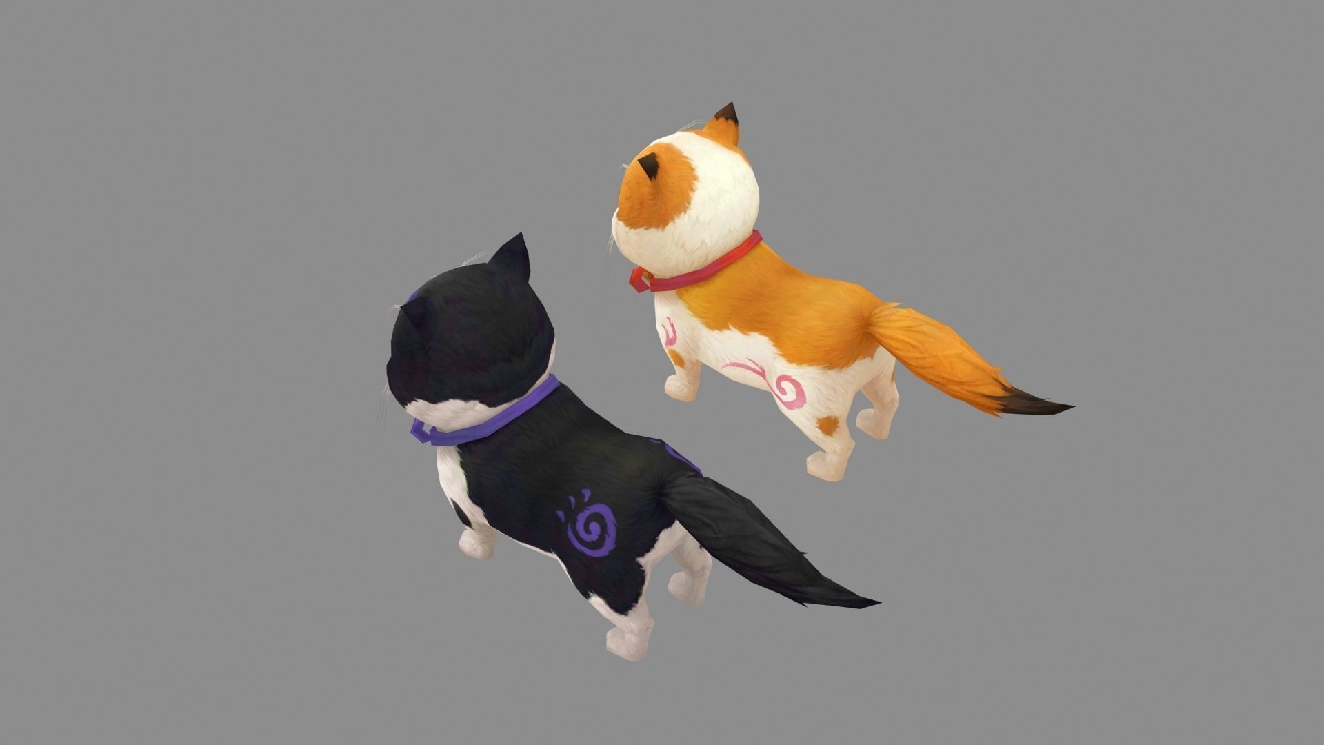 Cartoon fat cat Low-poly 3D model_1