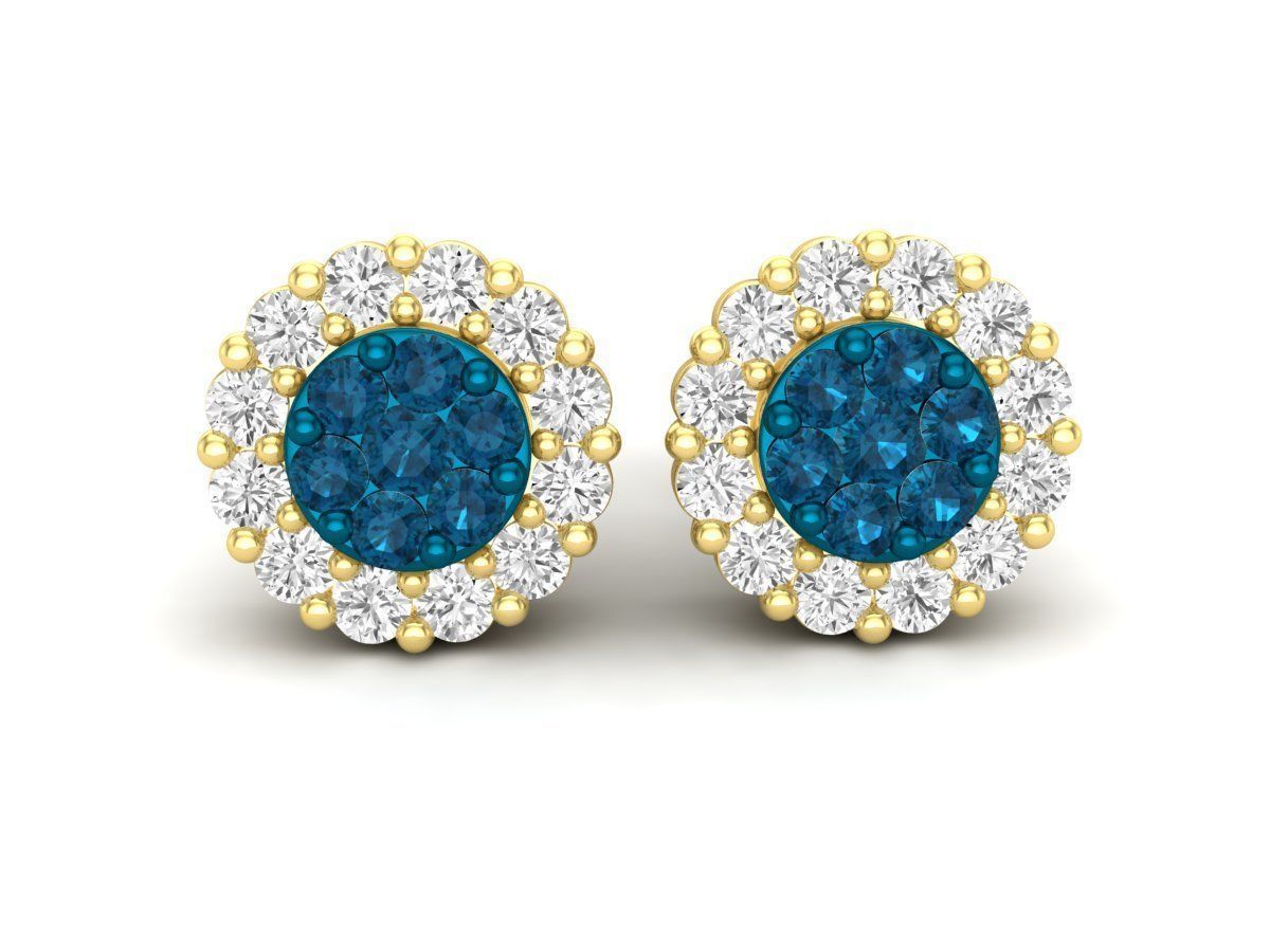 Diamond earrings for woman 3D print model_5