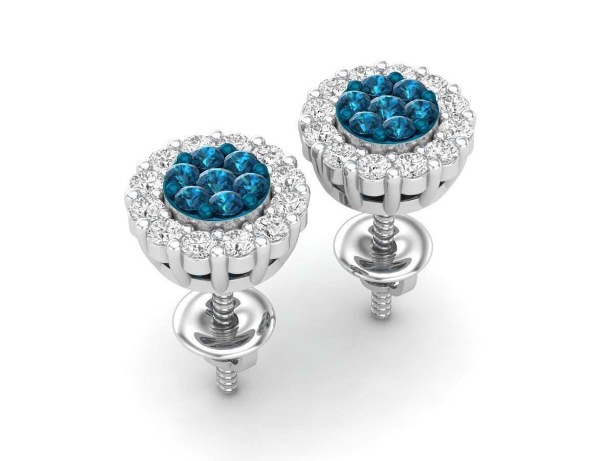 Diamond earrings for woman 3D print model_7