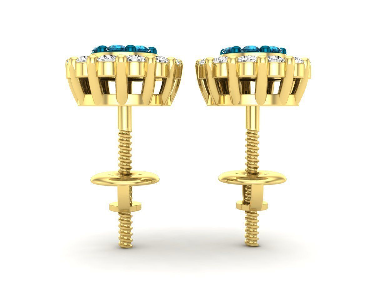 Diamond earrings for woman 3D print model_11