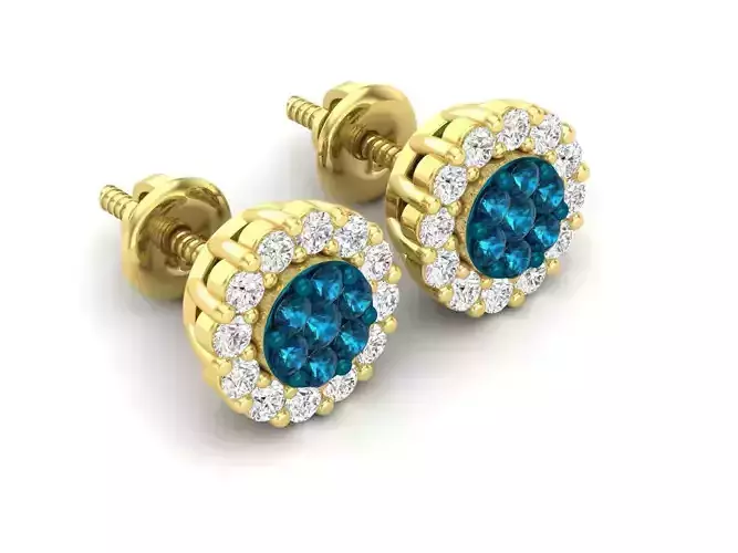 Diamond earrings for woman 3D print model