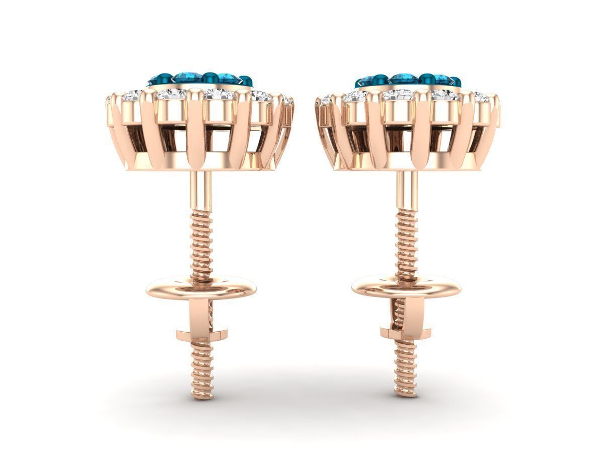 Diamond earrings for woman 3D print model_10