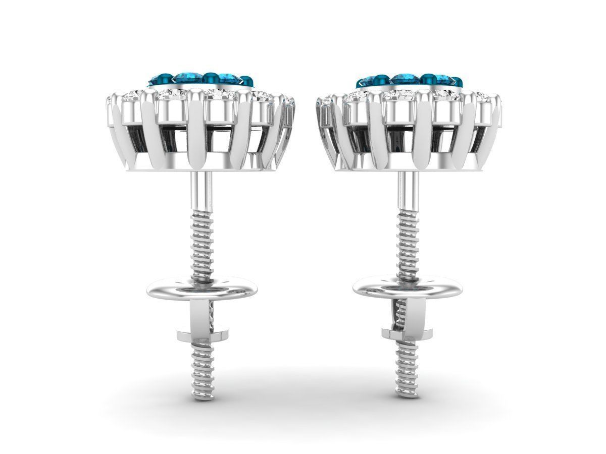 Diamond earrings for woman 3D print model_12