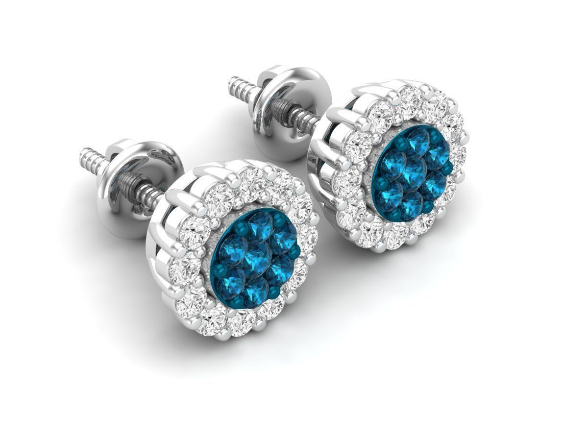 Diamond earrings for woman 3D print model_2
