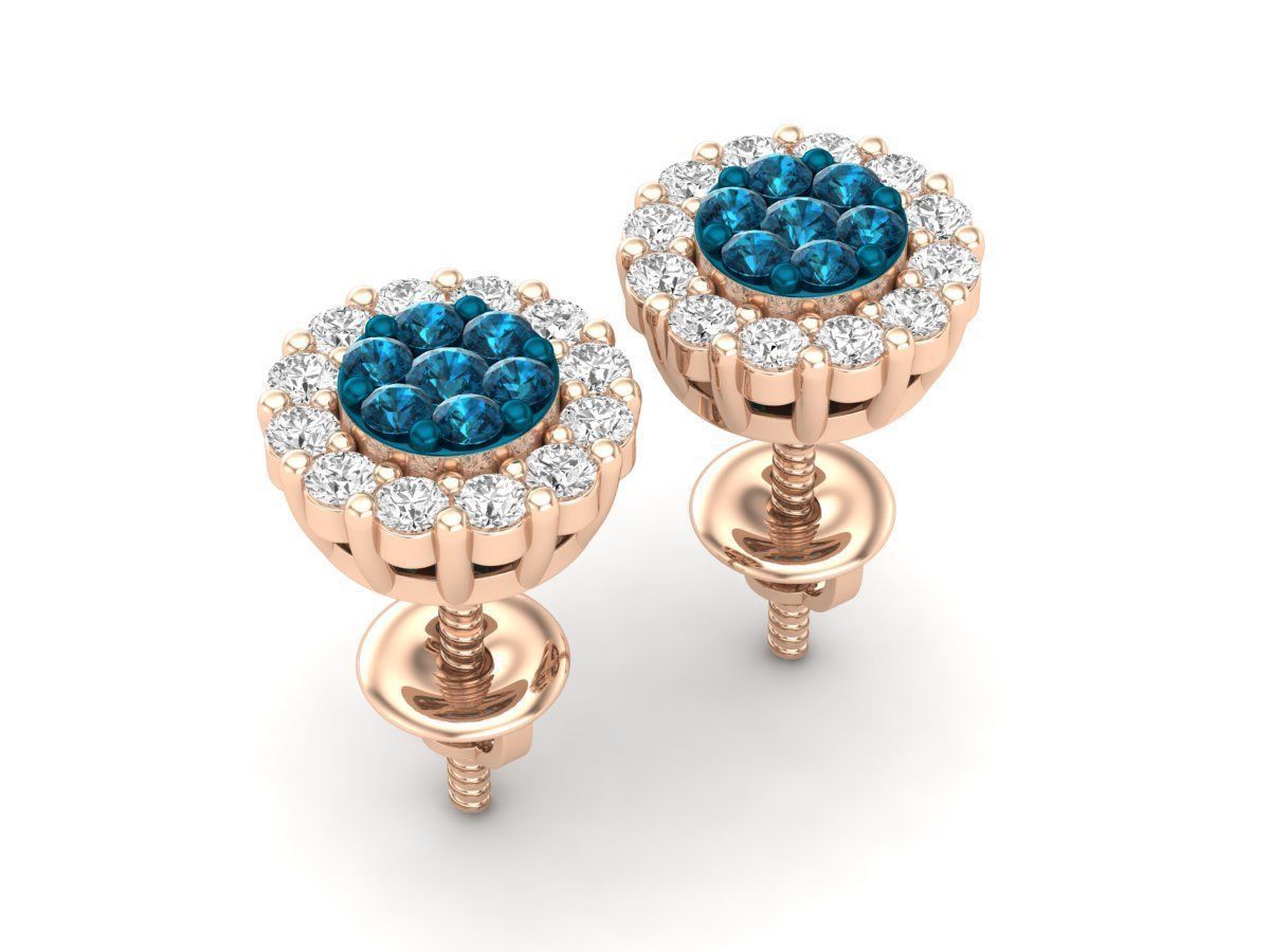 Diamond earrings for woman 3D print model_8