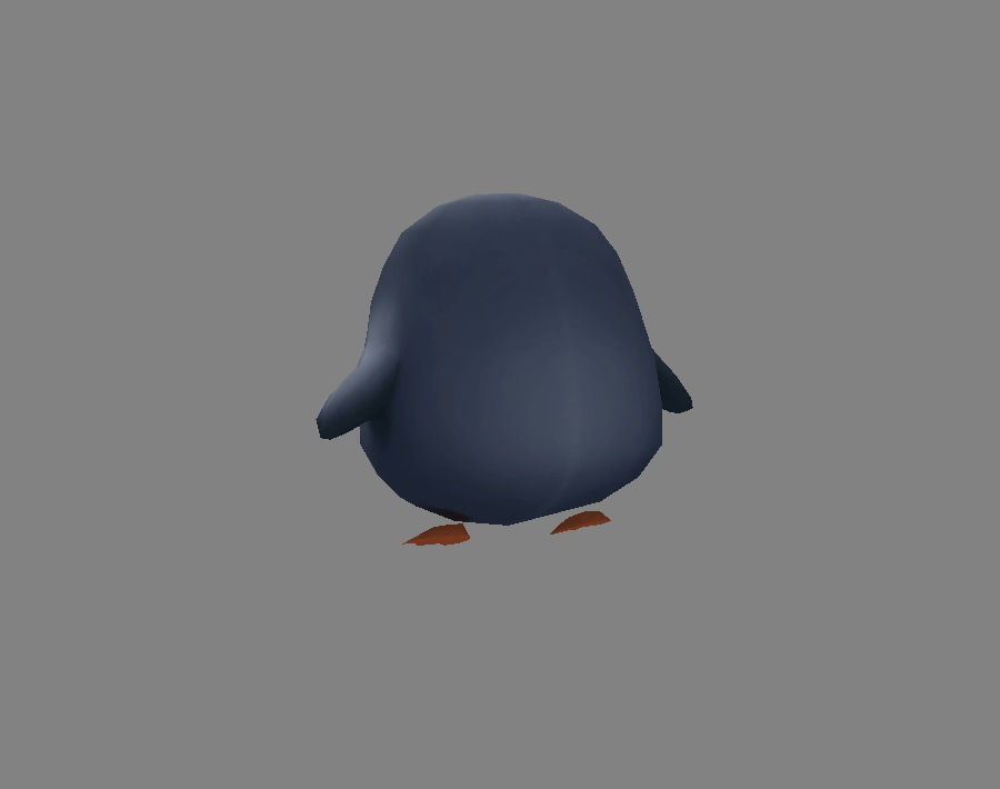 Cartoon baby penguin - male - lovely Low-poly 3D model_2