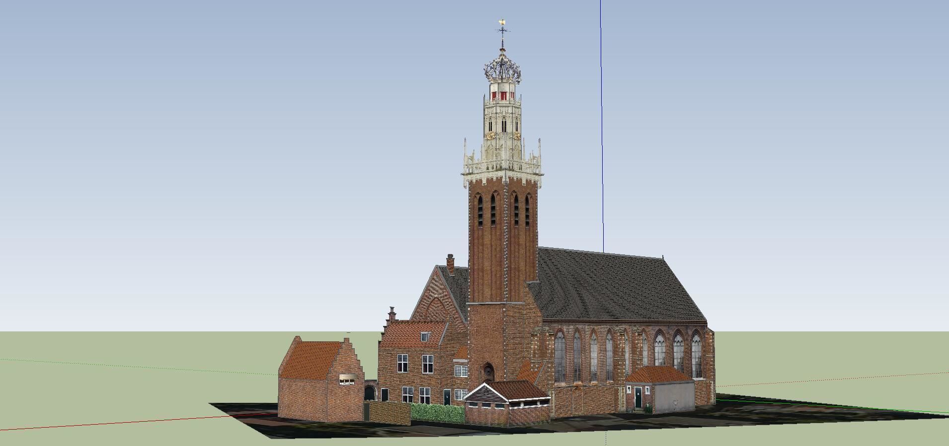 Architecture-Religion-God-Culture-Temple-02 church with clock... 3D model_2