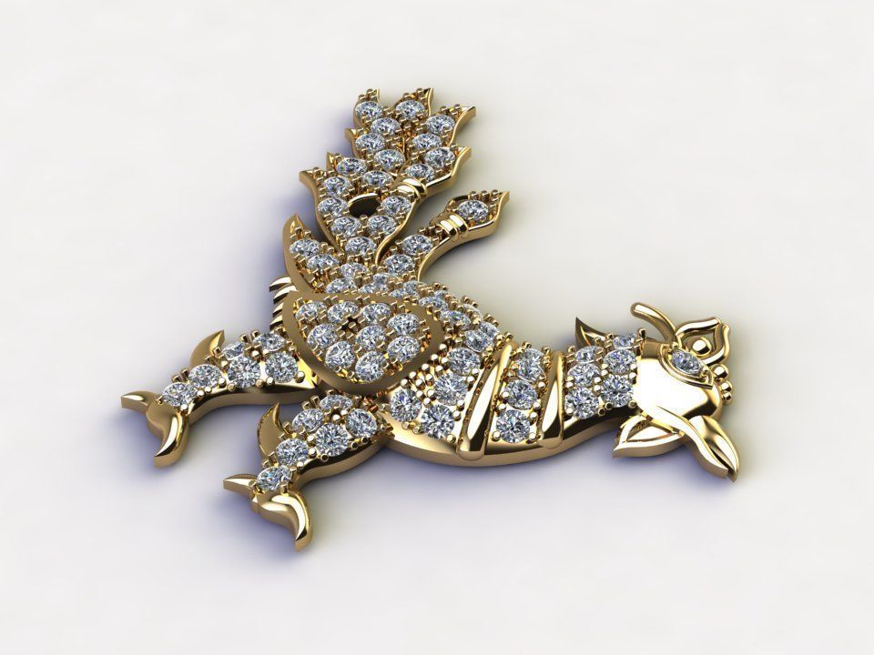 Phoenix Pendant New design cad file 2021 3D model_3