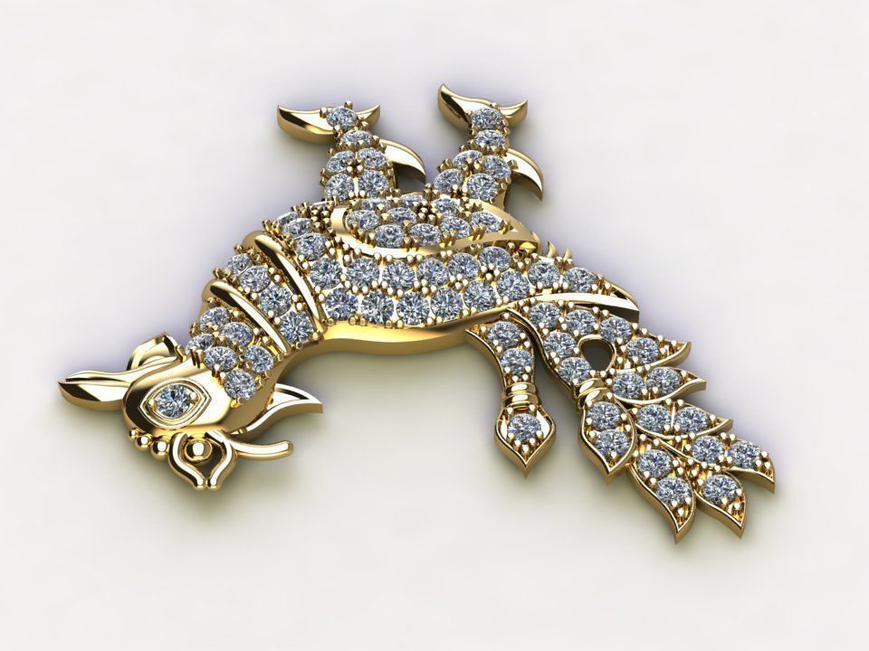 Phoenix Pendant New design cad file 2021 3D model_4