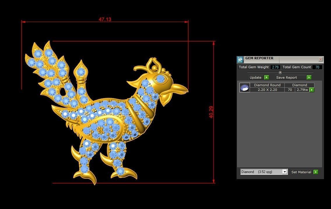 Phoenix Pendant New design cad file 2021 3D model_1