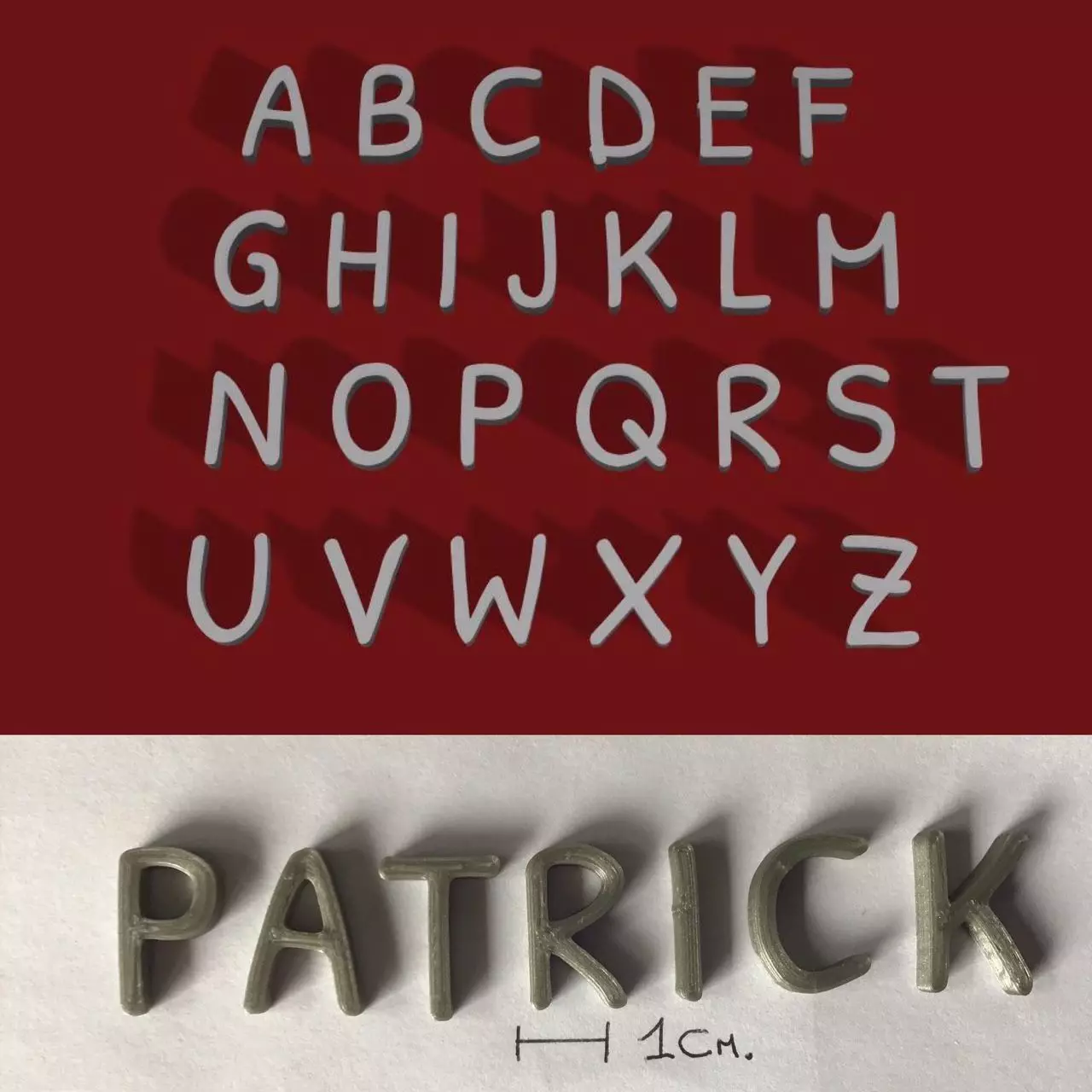 PATRICK uppercase and lowercase 3D Letters STL FILE 3D print model