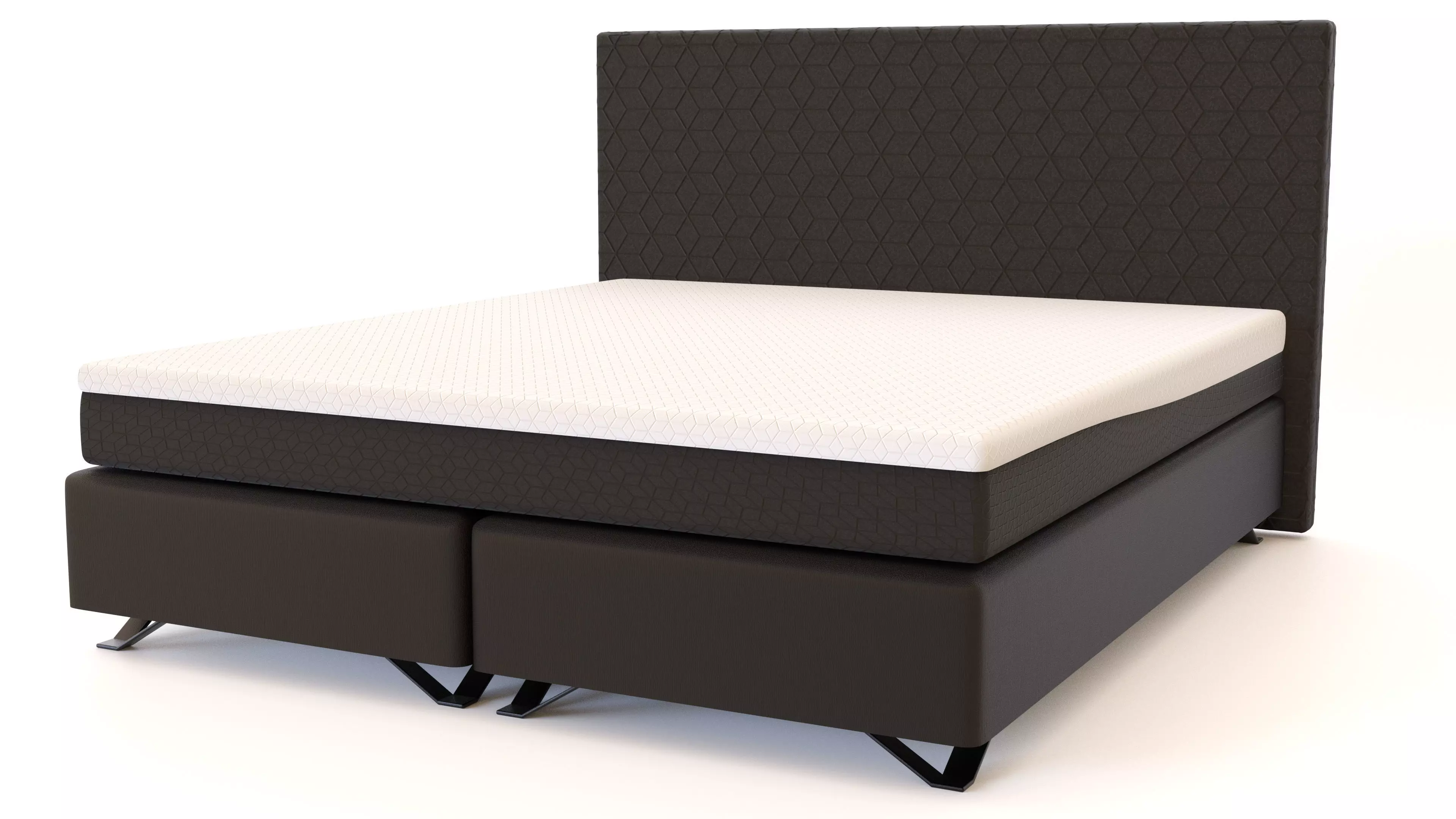 Bed with mattress 3D model_0