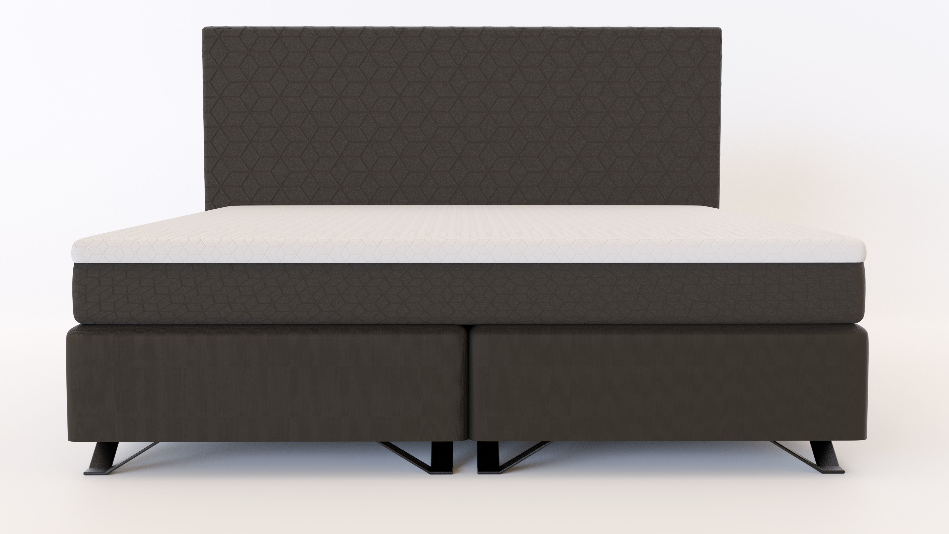 Bed with mattress 3D model_1