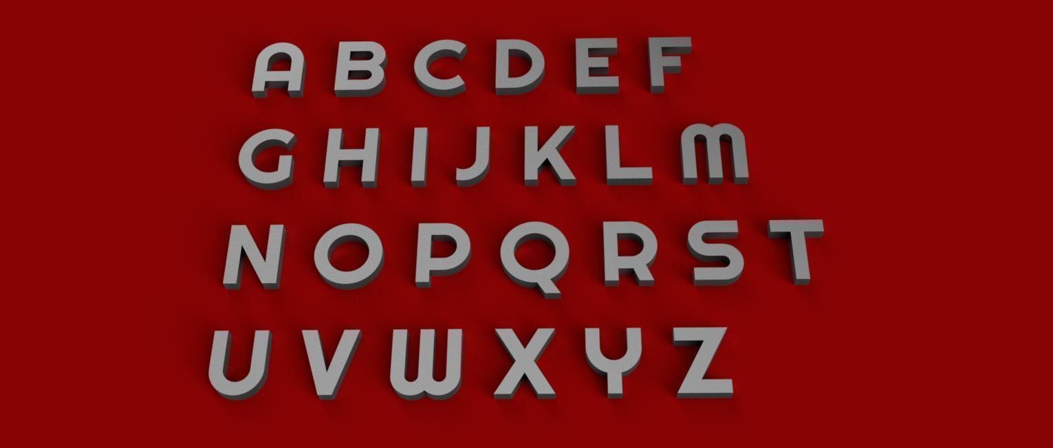 RIGHT uppercase and lowercase 3D Letters STL FILE 3D print model_8