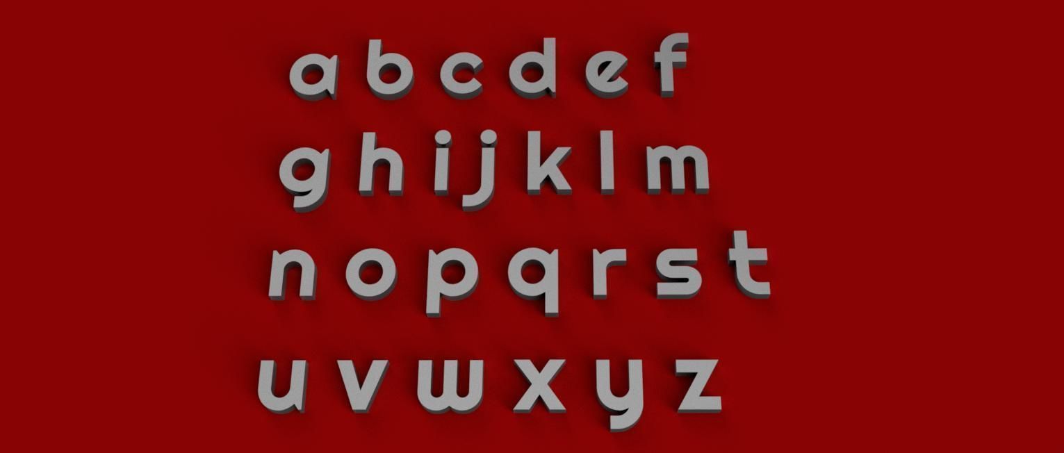 RIGHT uppercase and lowercase 3D Letters STL FILE 3D print model_9