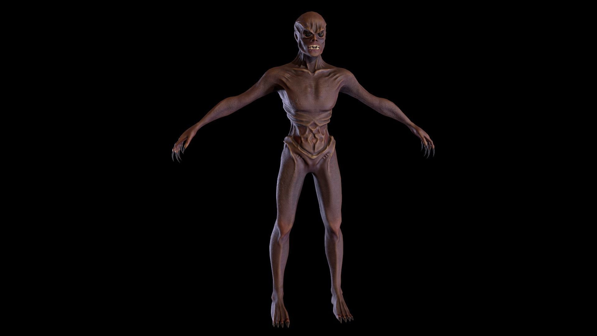 Alien Soldier Low-poly 3D model_4