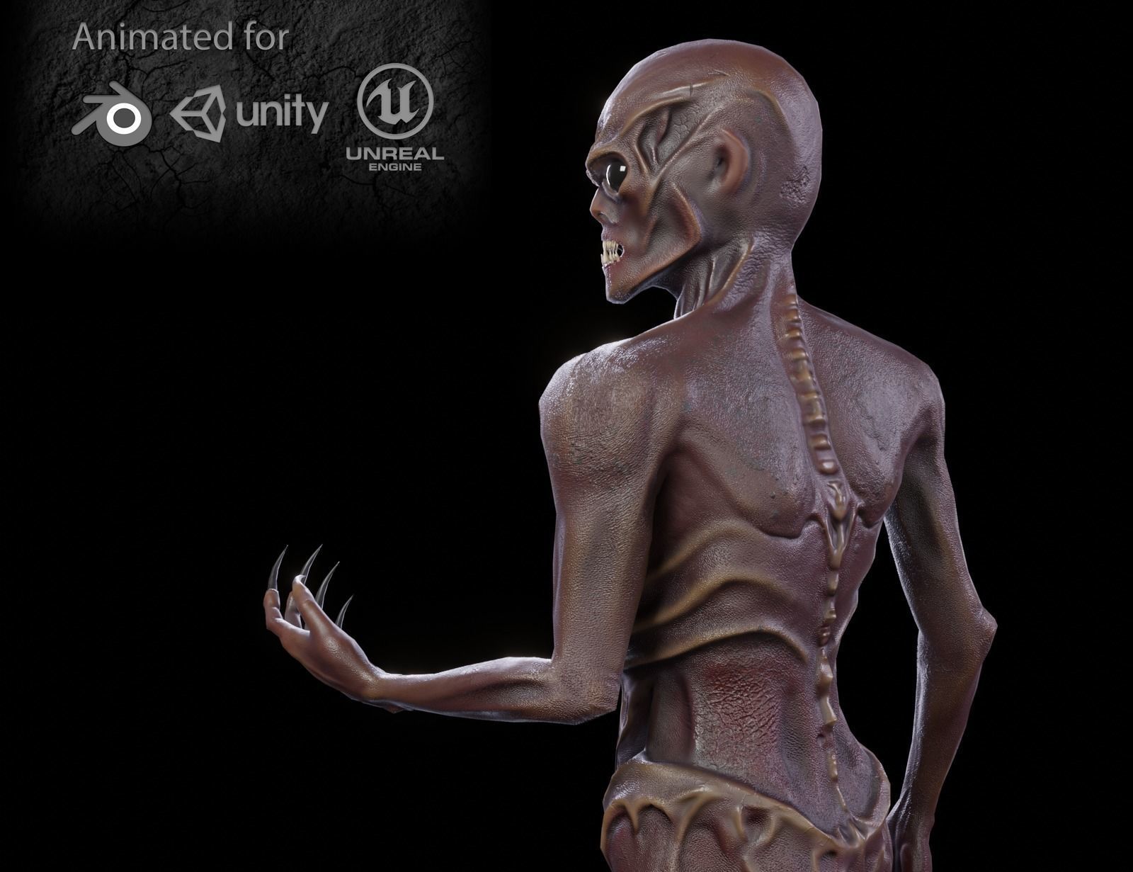 Alien Soldier Low-poly 3D model_0