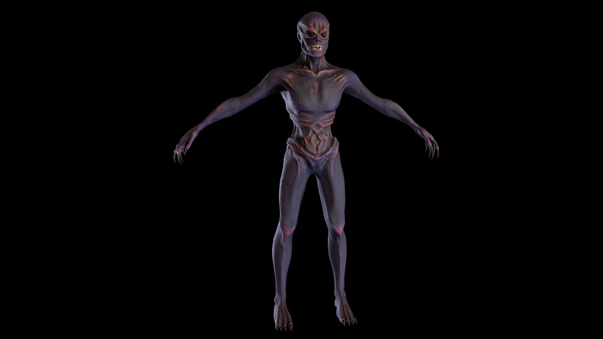Alien Soldier Low-poly 3D model_5