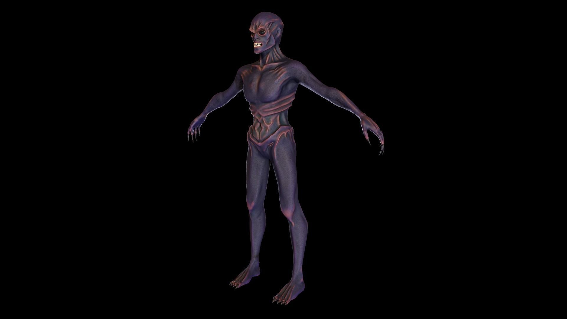 Alien Soldier Low-poly 3D model_8