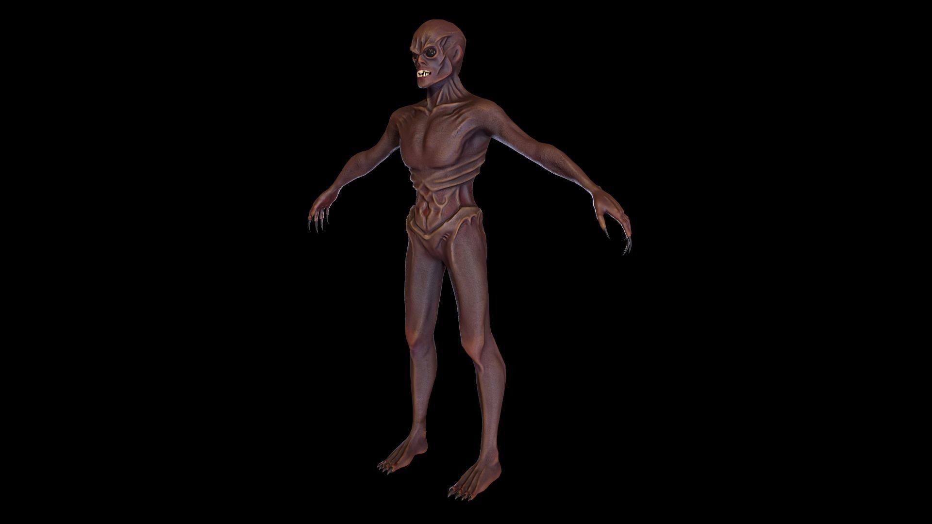Alien Soldier Low-poly 3D model_9