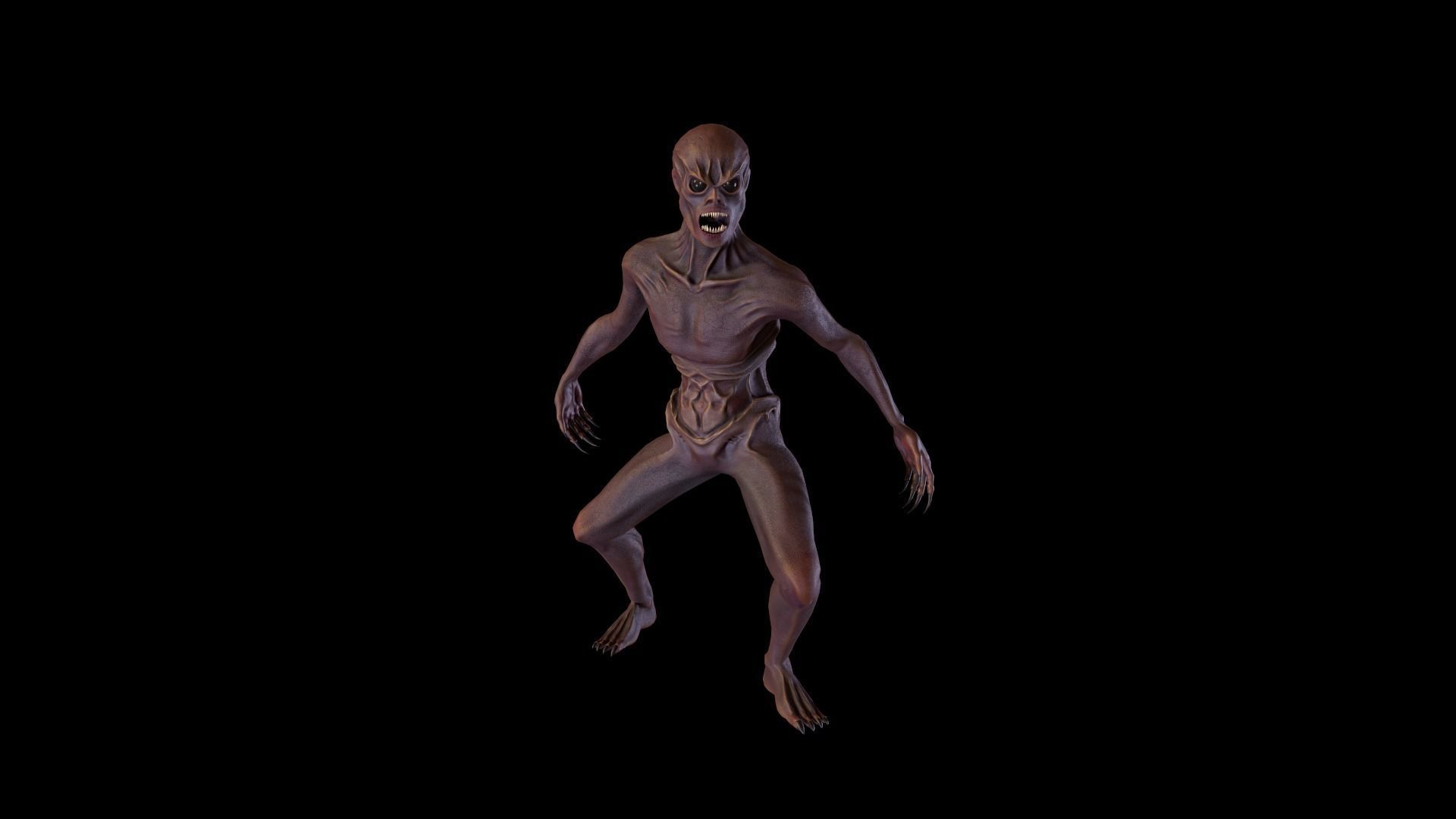 Alien Soldier Low-poly 3D model_15