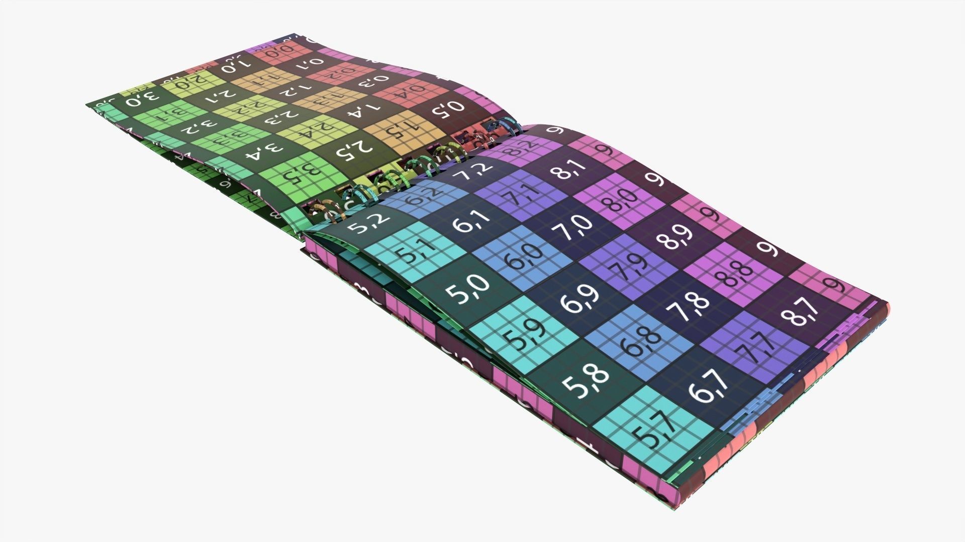 Notebook pad with spiral 02 opened 3D model_10